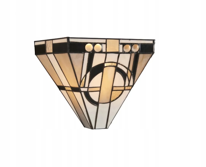Nástenné svietidlo Tiffany Metropolitan K Brass nástenná vitrážová lampa