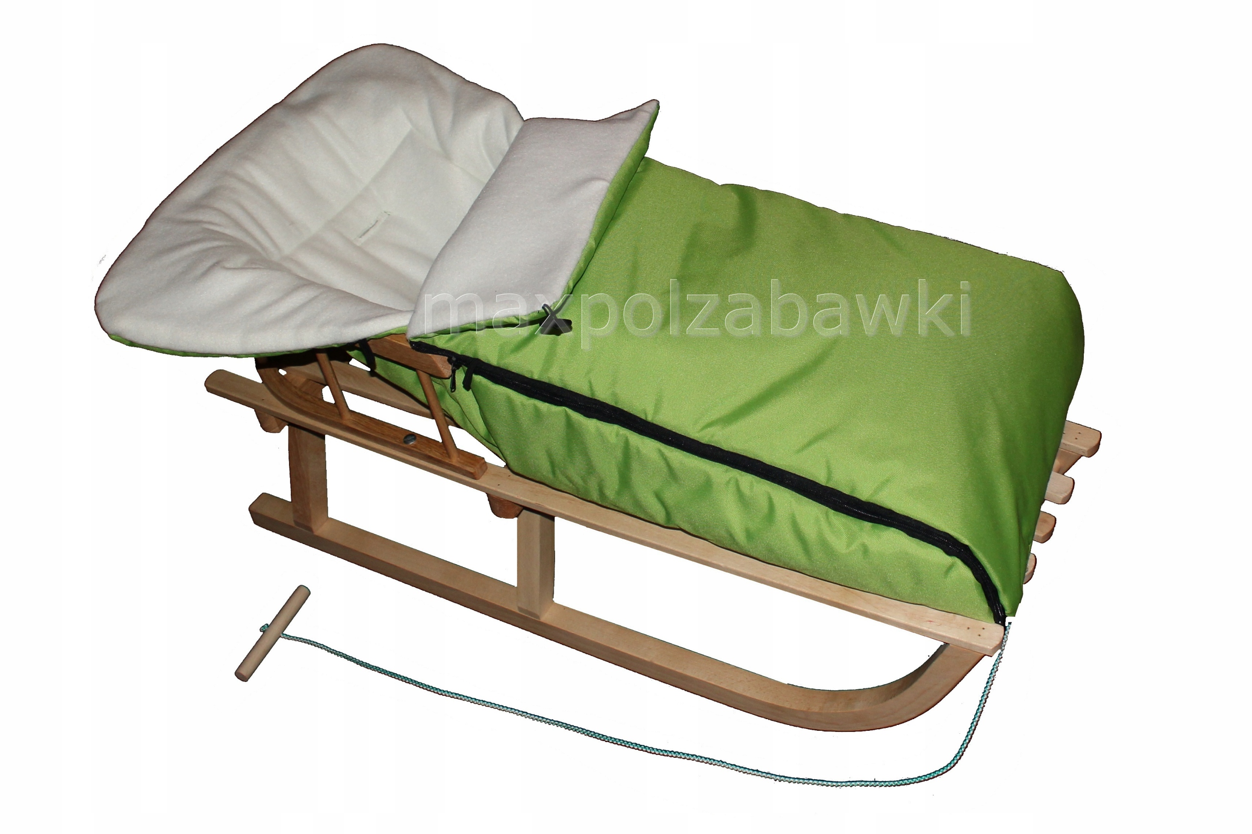 

Sanki Drewniane Z Oparciem I Śpiworkiem