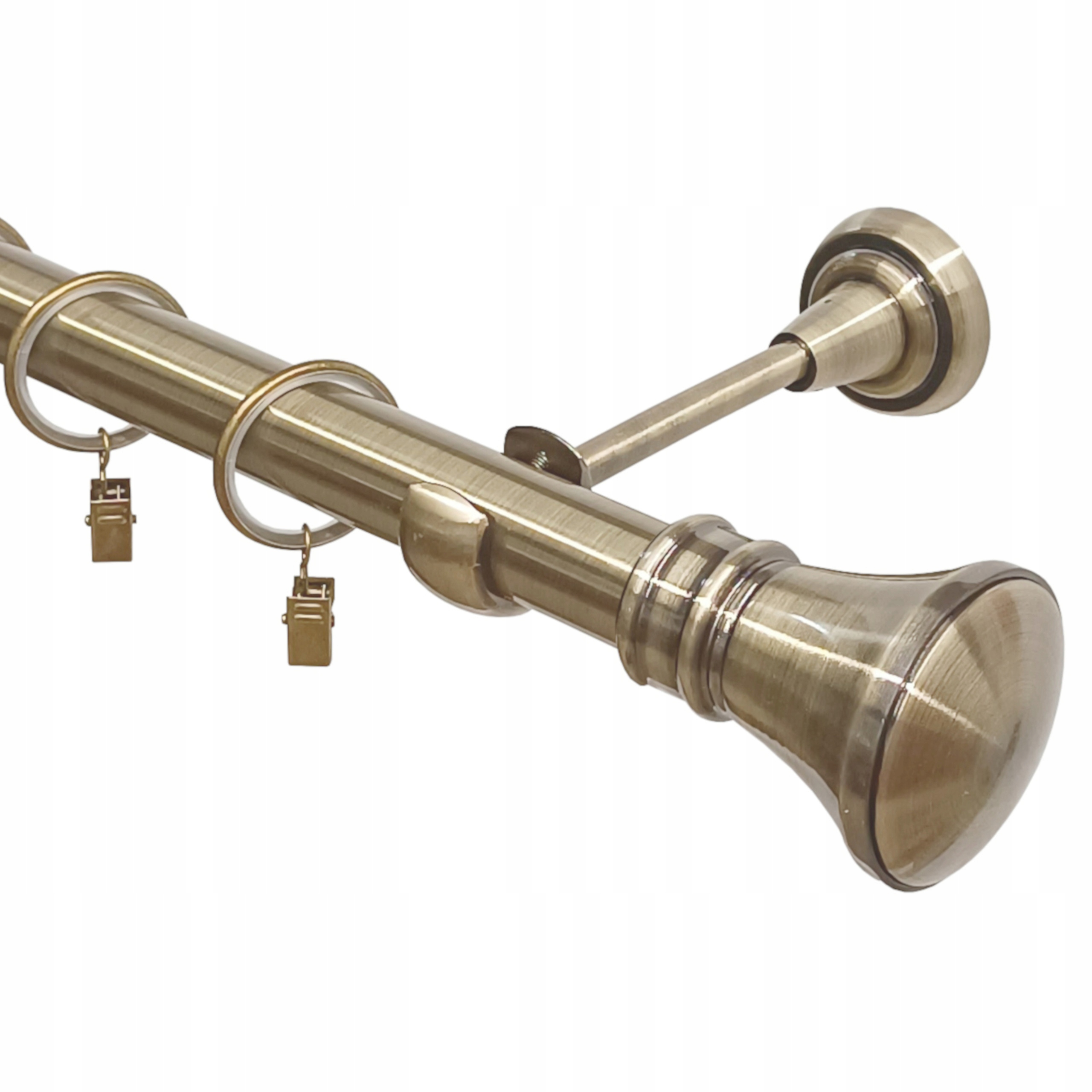 Jednoduchá Garnýž Kovový Zlatý Záclonové Tyče 25 MM 400 CM, Galvanizované