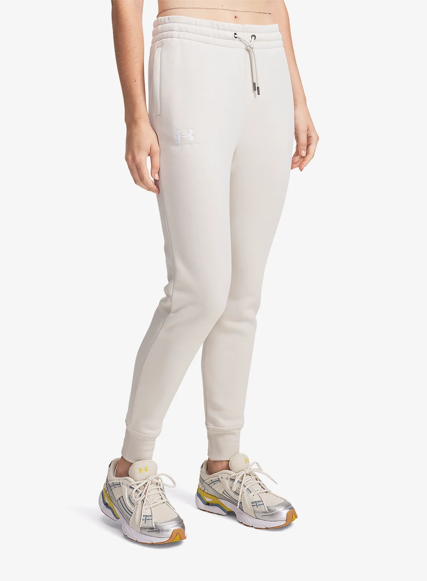 Dámské kalhoty Under Armour Icon Fleece Jogger summit white/white Xs