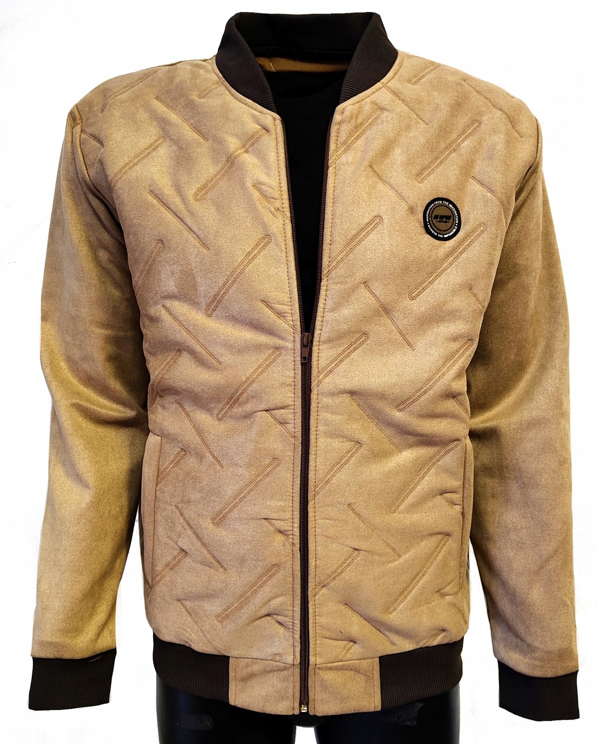 Přechodová bunda na zip sportovní mikina světle béžová L