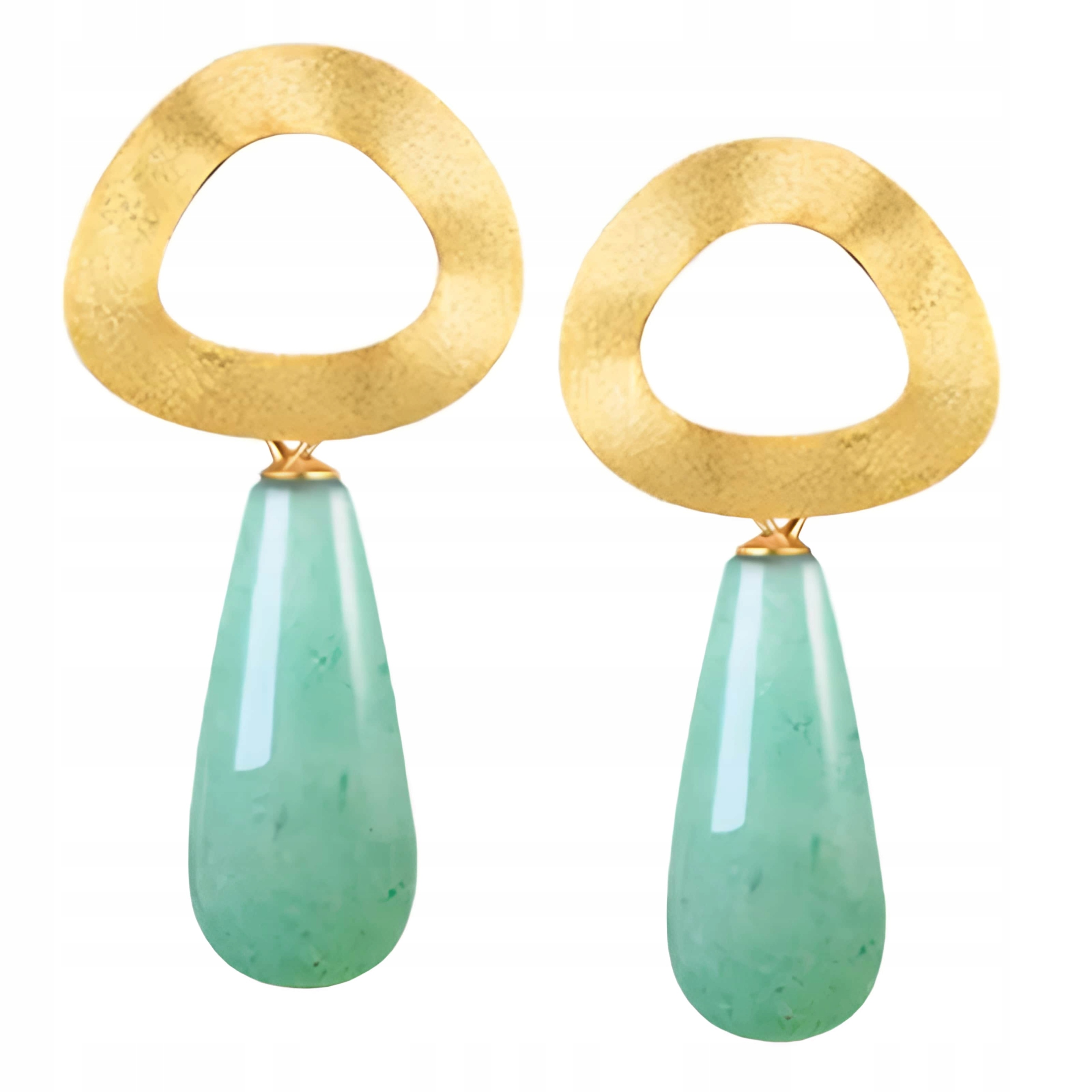 Náušnice Zlaté Náušnice Aventurín Pozlacené Stříbro 925 Náušnice Trusky