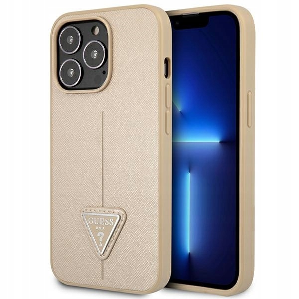 Pouzdro Guess GUHCP14XPSATLE Apple iPhone 14 Pro Max béžové/beige hardcase Saf