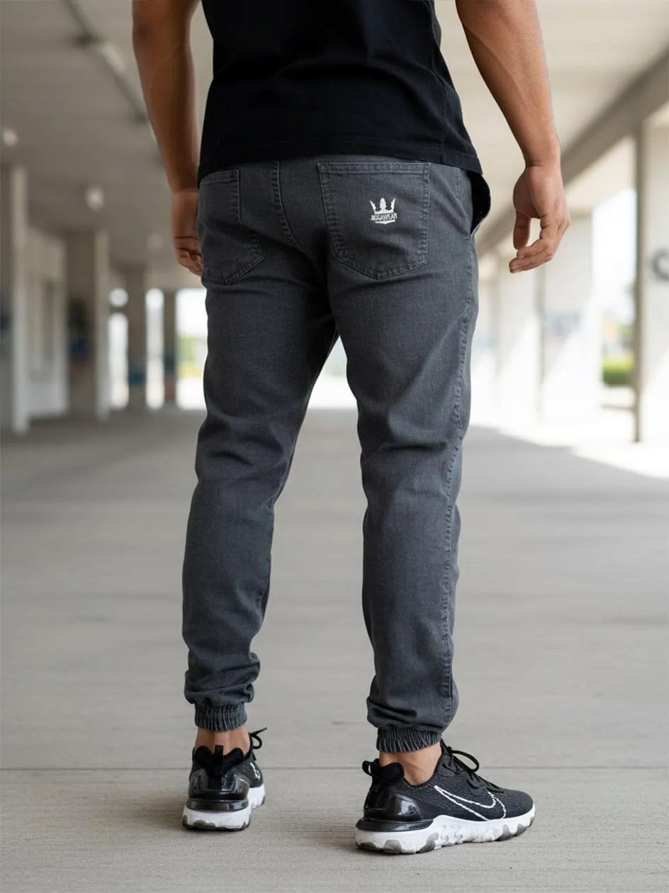 Jogger Kalhoty Jigga Wear Jogger Crown New Jeans Grey vel. XL
