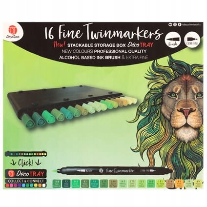 Podwójne cienkie pisaki Decotime 16szt.