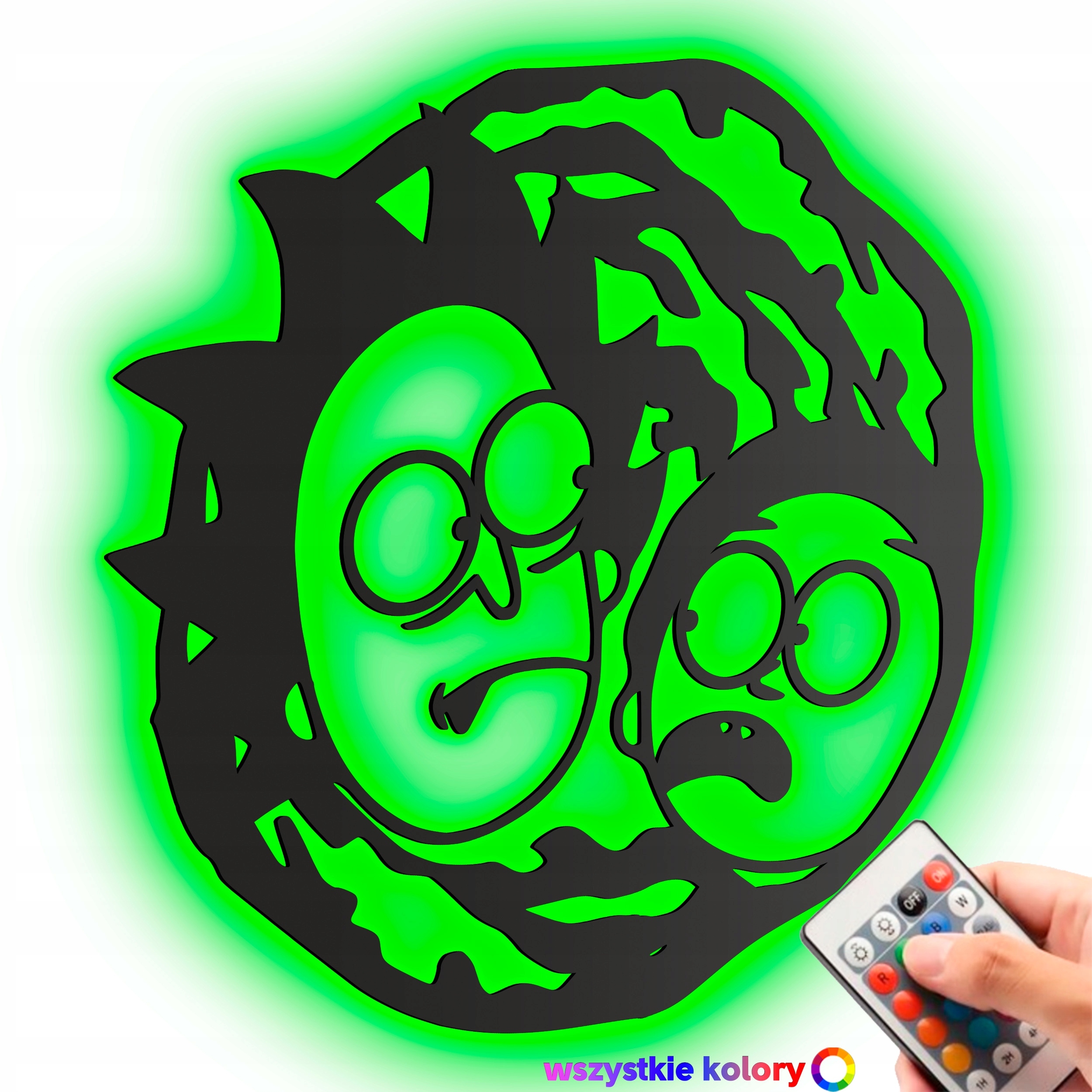 Dřevěný obraz Rick And Morty Nástěnná Dekorace Dárek Noční Lampa Led
