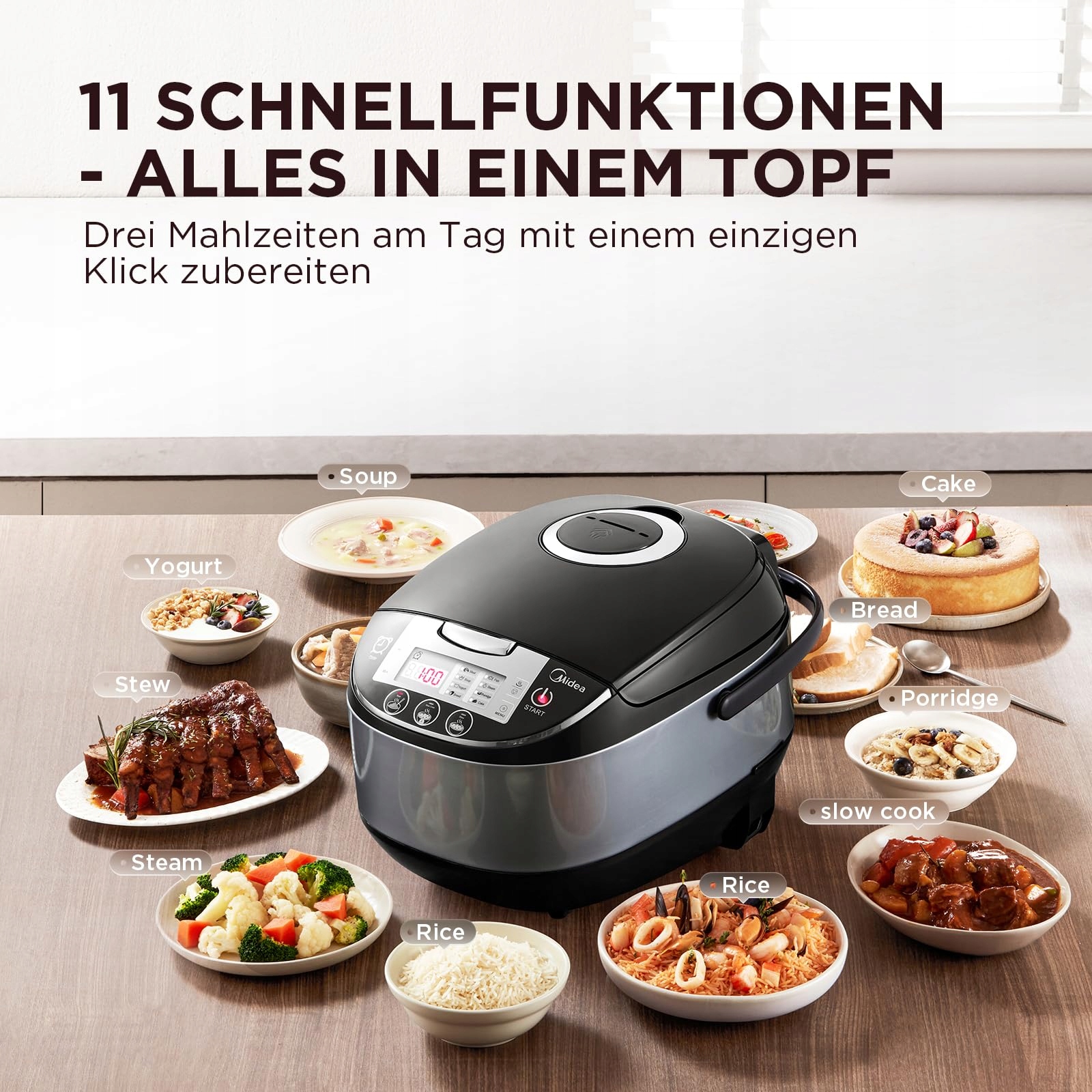 MIDEA Multicooker 5L 11 Programów Dla 10 Osób Z Funkcją Podgrzewania — miniatura 2
