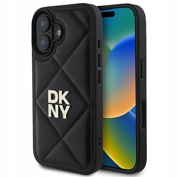Pouzdro pro iPhone 16 6.1" Dkny černé Quilted Stack Logo