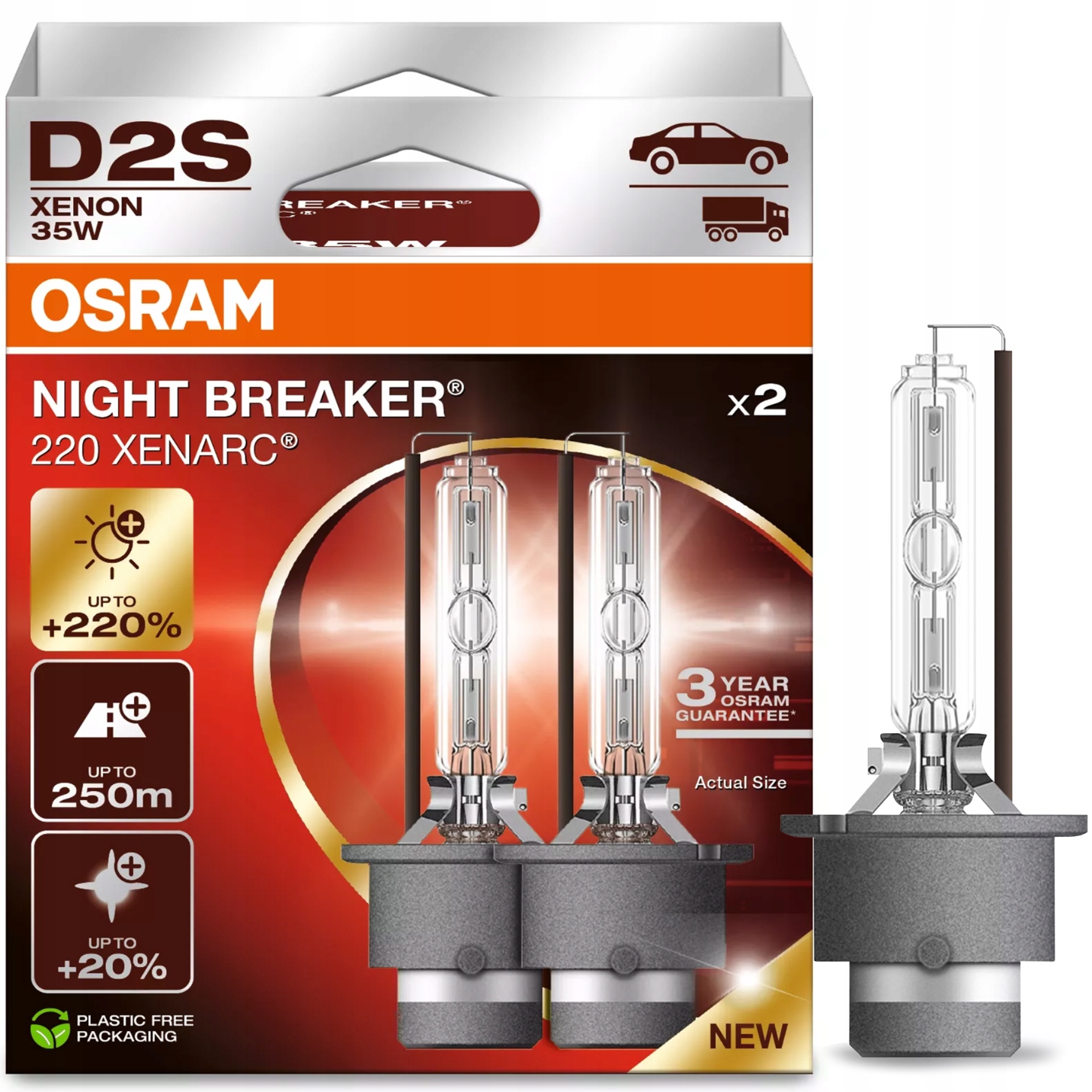 Osram Xsenon Night Breaker Xenarc D2S 220% +250M +20% Jasnejšie svetlo
