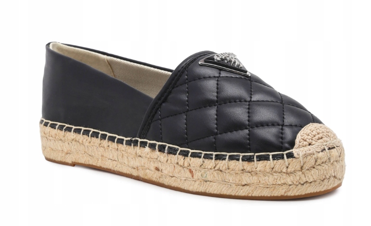 Dámské prošívané espadrilky Guess Jolanda černé eko kůže 40 Eu