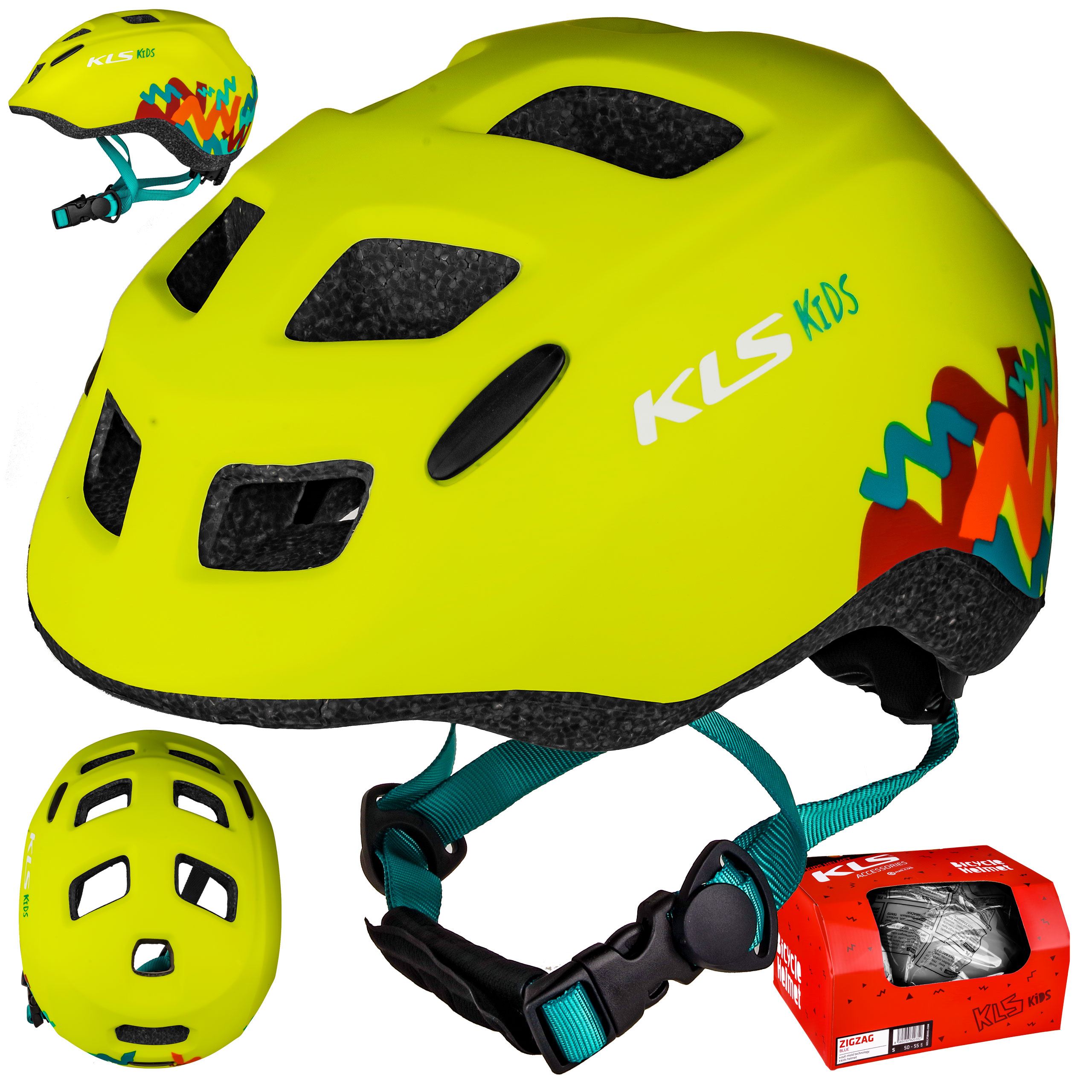 DZIECIĘCY KASK ROWEROWY KELLYS ZIGZAG 022 LIME ŻÓŁTY S / 50-55 cm
