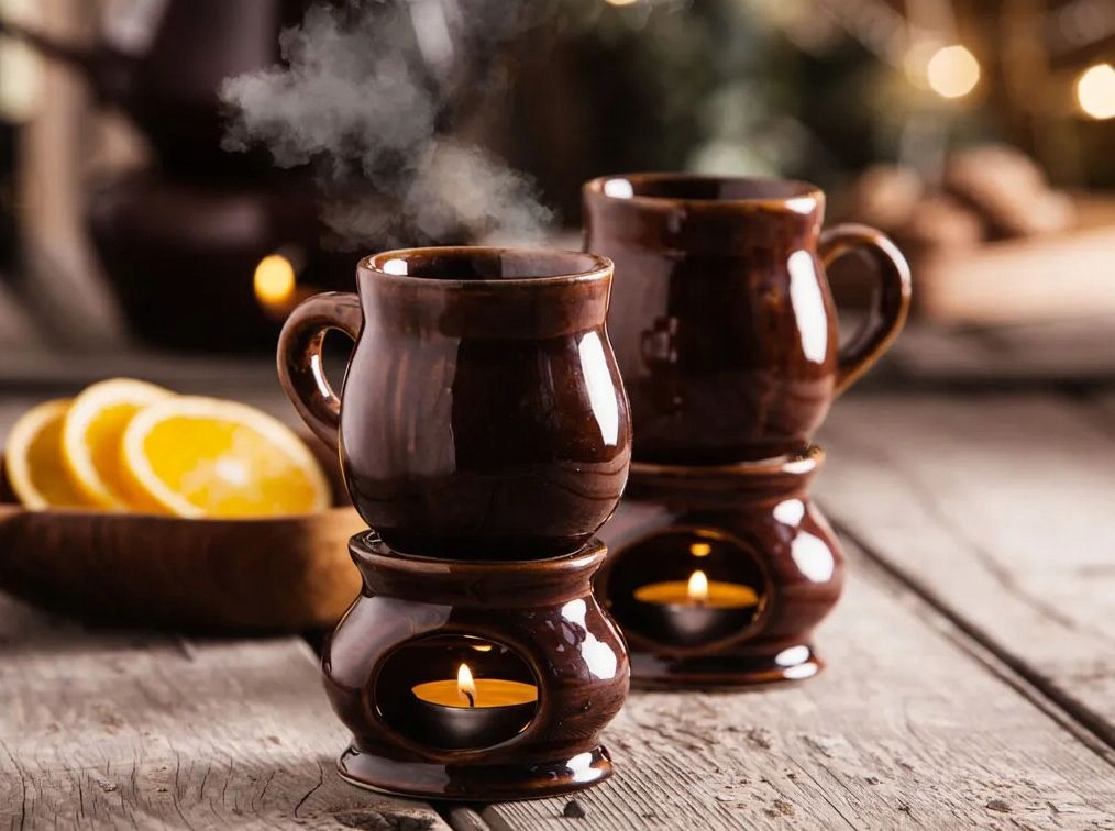 ZESTAW DO GRZAŃCA Kubek z podgrzewaczem ZESTAW KUBKÓW kamionkowych 8el Pojemność 300 ml