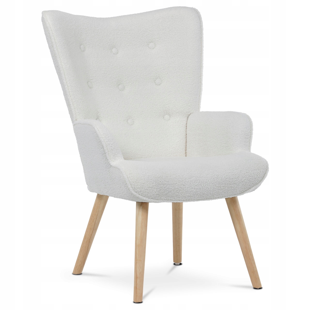 Autronic potah bílá látka bouclé, nohy masiv kaučukovník (AK-309 WT2)