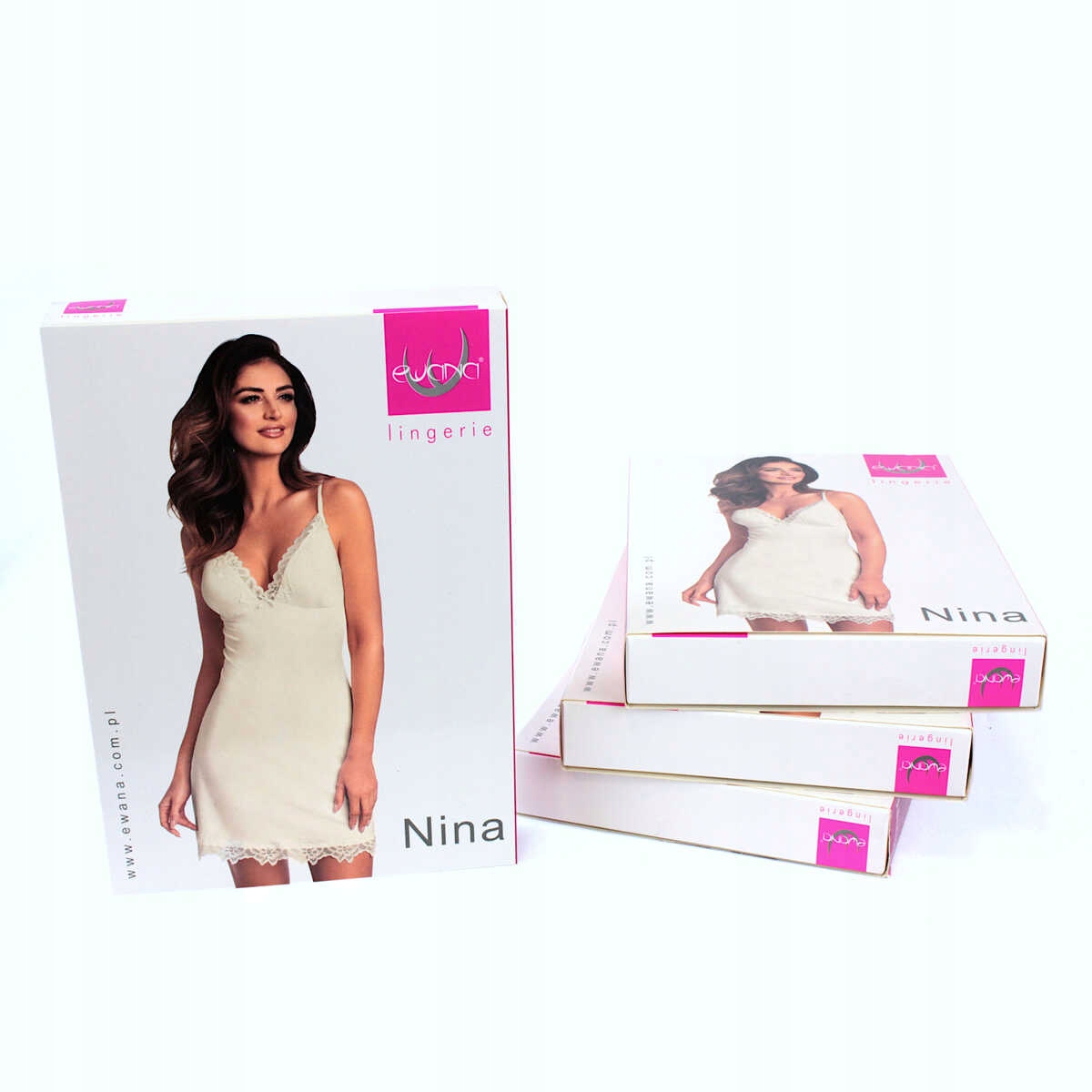 Koszula nocna Nina ecru XL Kolor biały