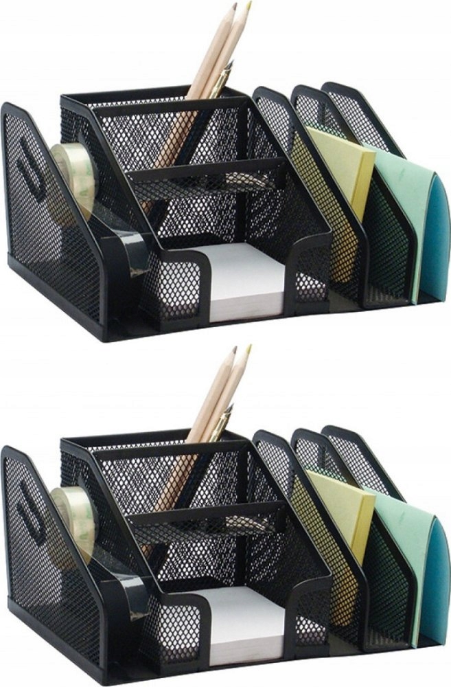 PRZYBORNIK BIURKO 6 KOMÓR DYSPENSER TAŚM METAL x2