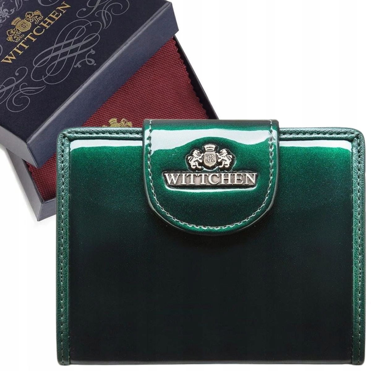 Portfel damski Wittchen 25-1-362 zielony skórzany W Pudełku