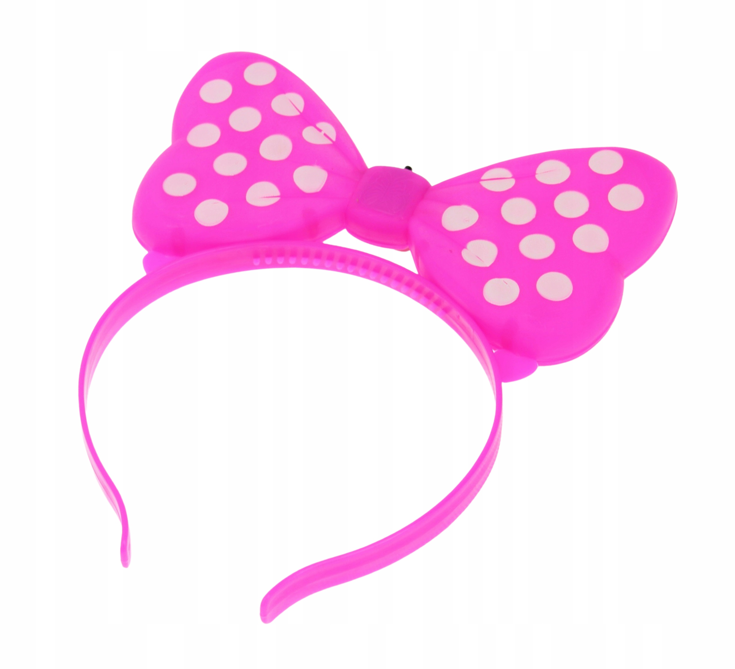 OPASKA ŚWIECĄCA MYSZKA kokarda LED grochy groszki