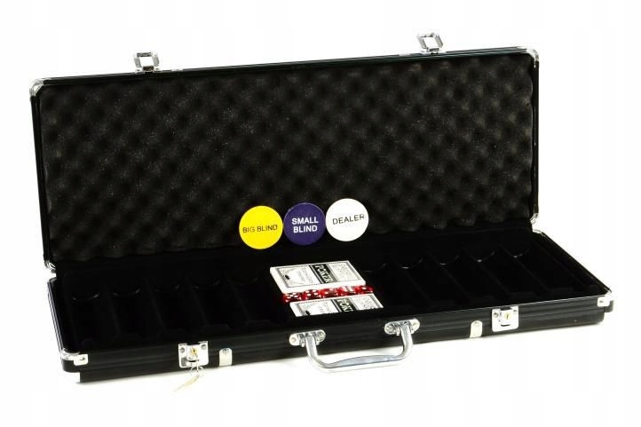 WALIZKA ALUMINIOWA NA 500 ŻETONÓW + AKCESORIA