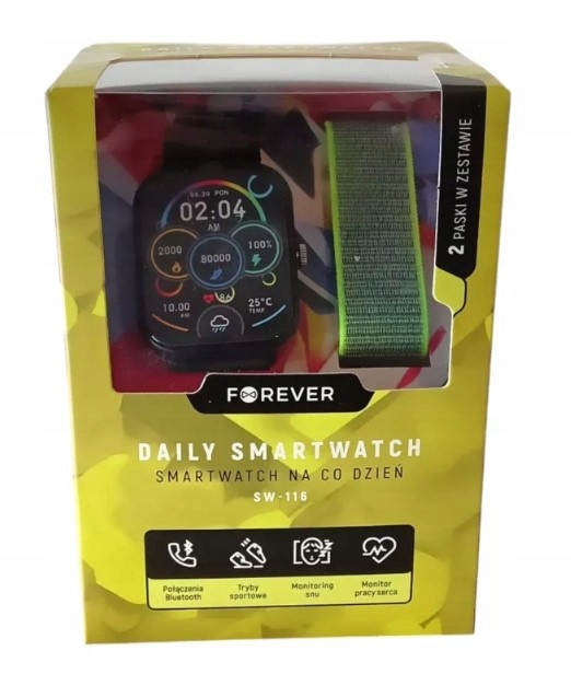 SMARTWATCH DAILY SW-116 FOREVER CZARNY