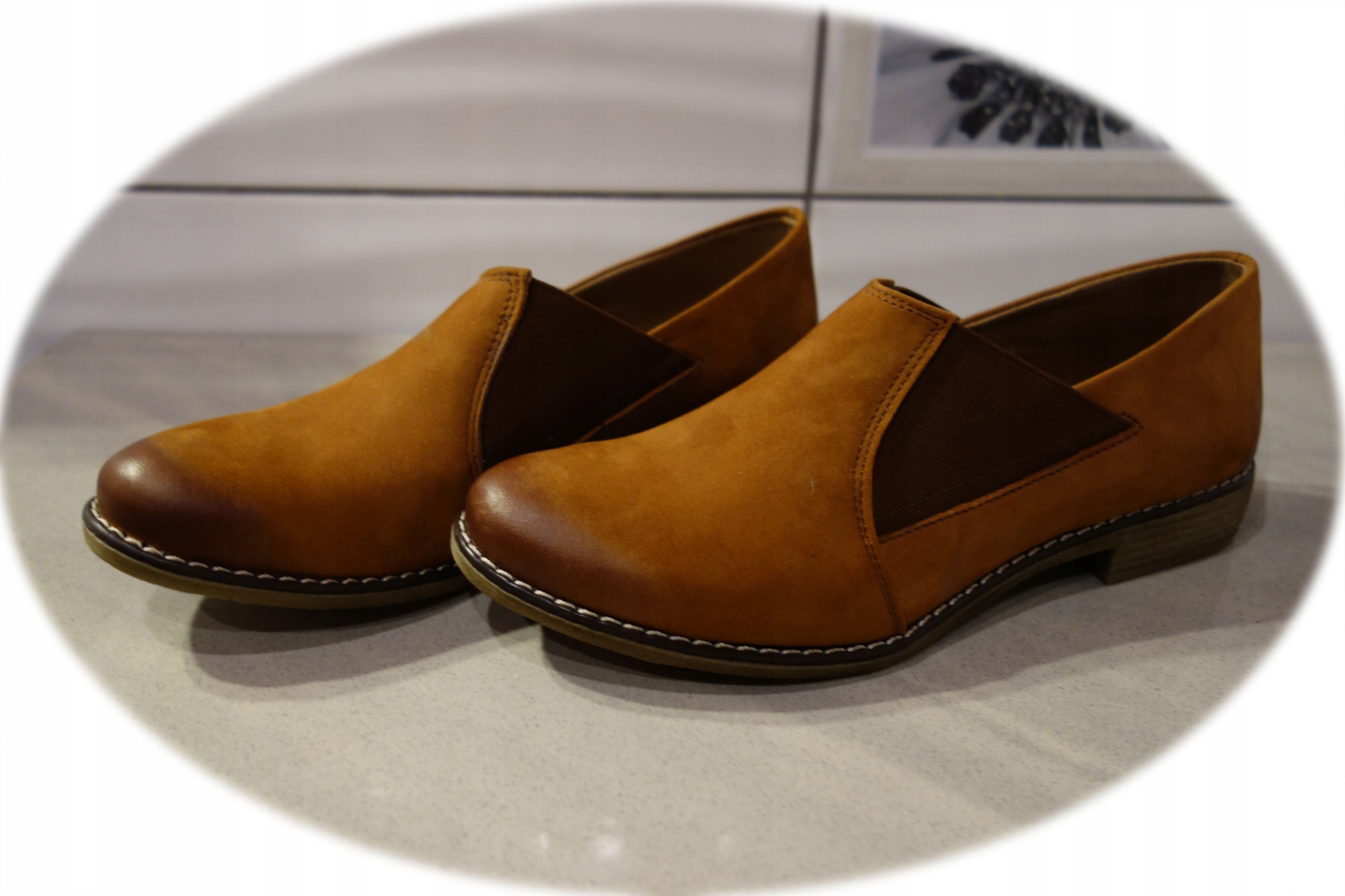 Skórzane mokasyny Natalii orzech-nubuk 37 Rozmiar 37