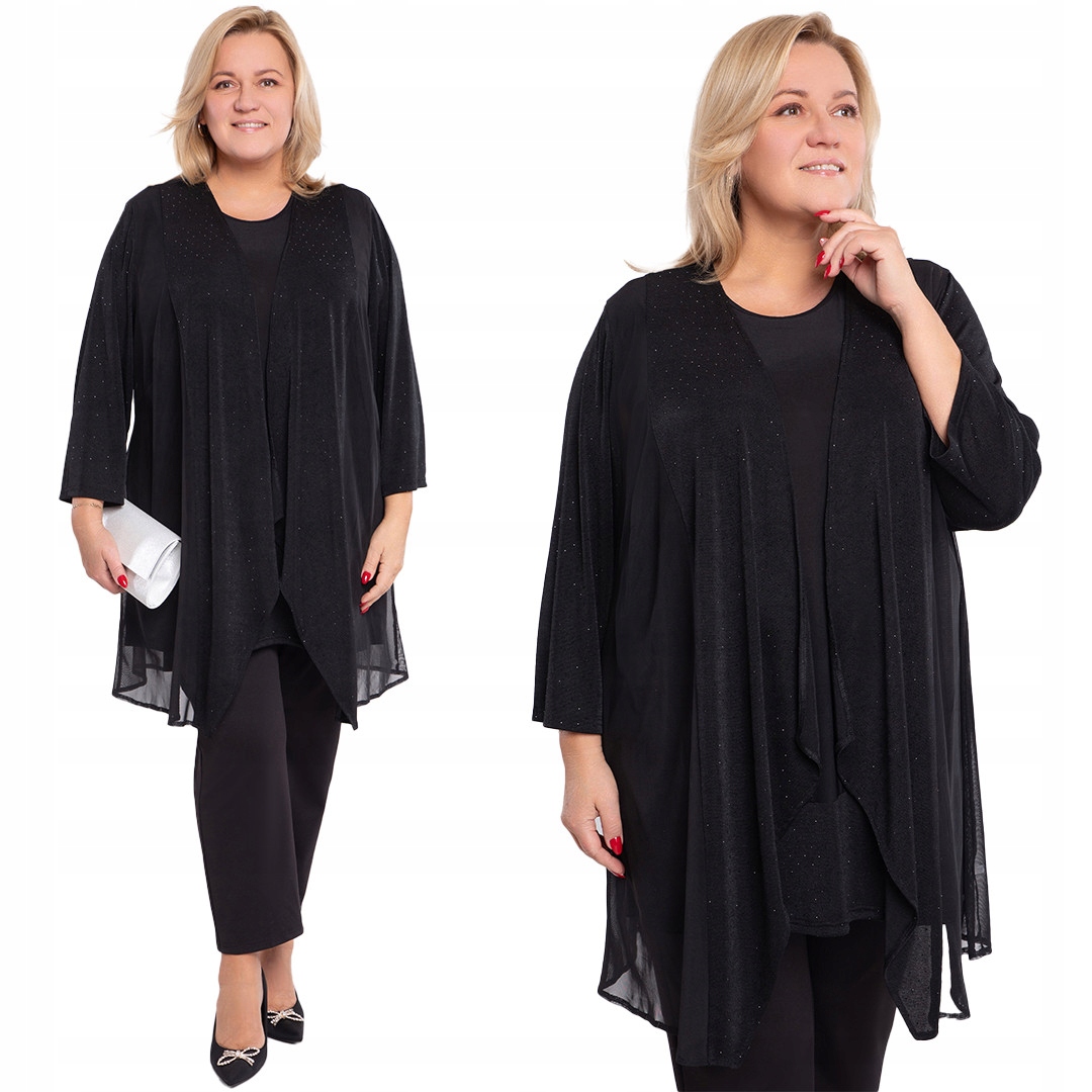 Černá tunika s lesklým přehozem 60