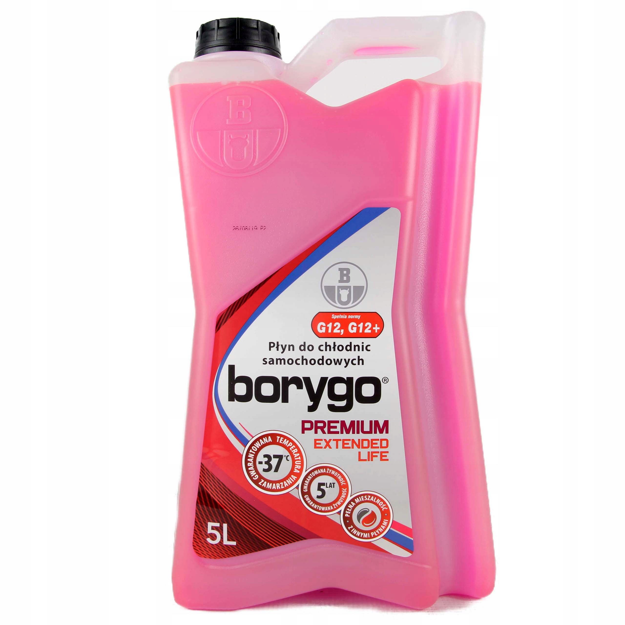 Płyn chłodniczy Borygo gotowy wielosezonowy 5 l G12/G12+