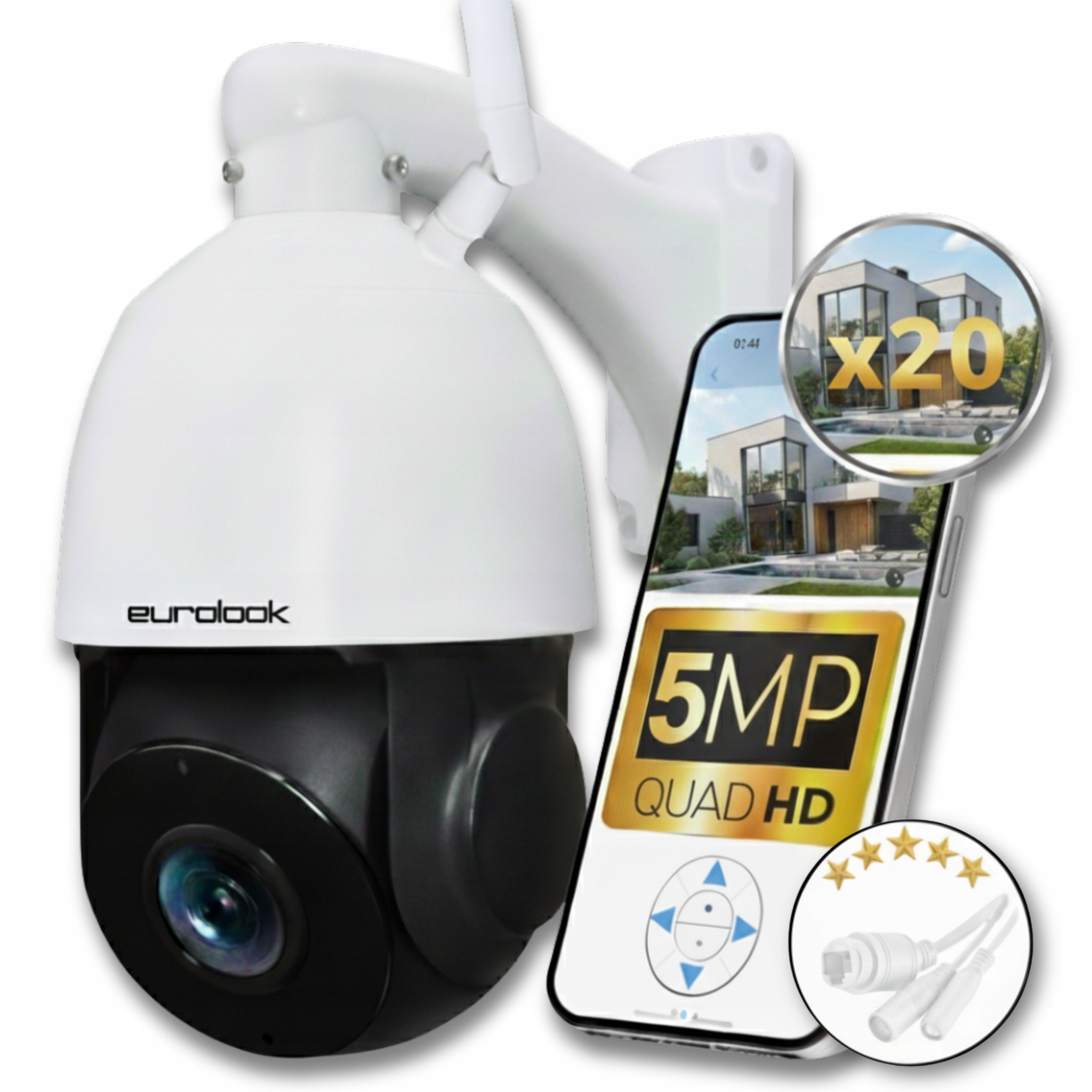 Zewnętrzna Kamera Obrotowa 5Mpx 20x Zoom Eurolook