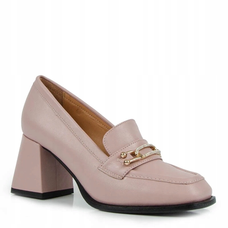 Simen 5555A Lodičky Sloupek Kůže Lico Pudrové 39