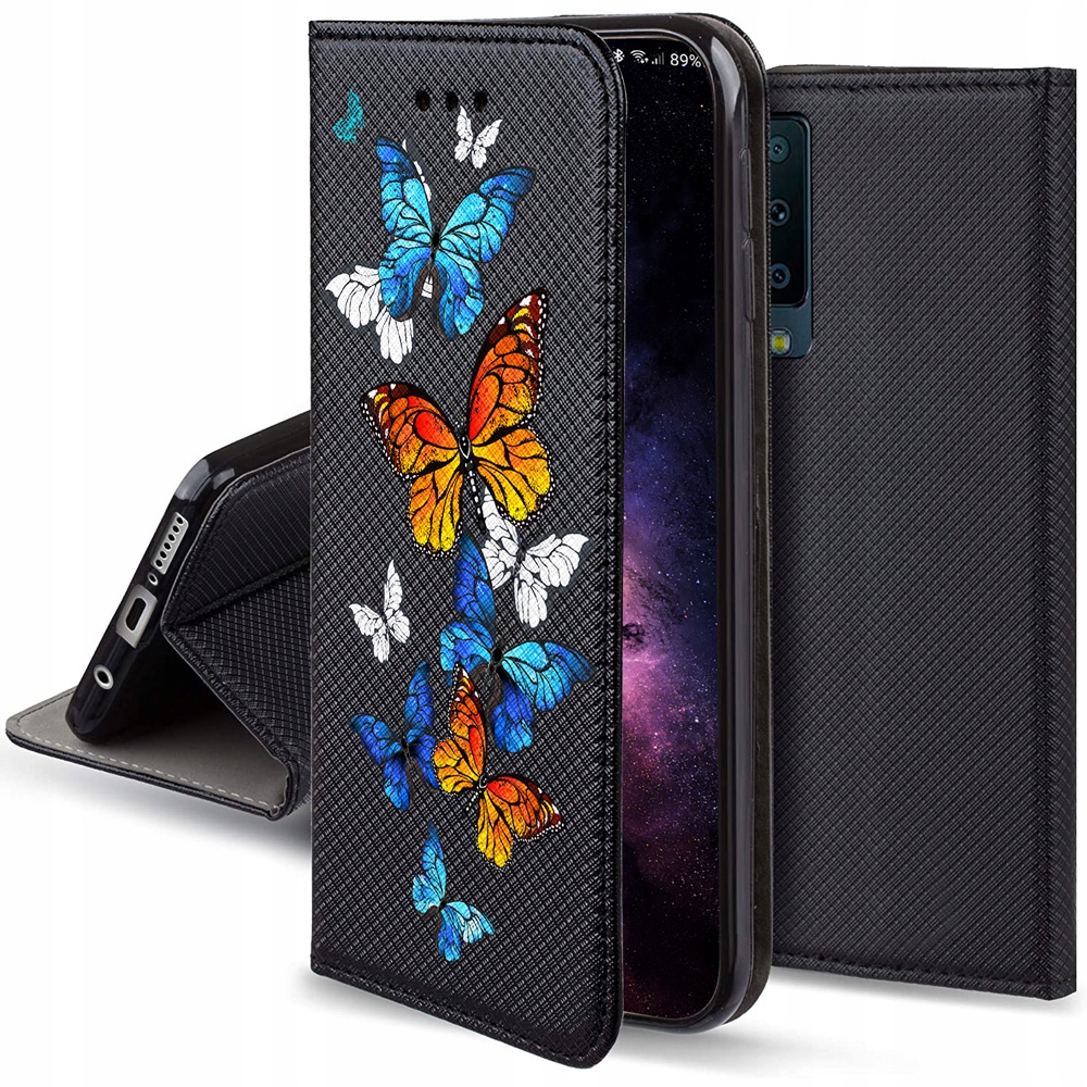 

Etui Magnet Motylki do Samsung A7 2018 Szkło
