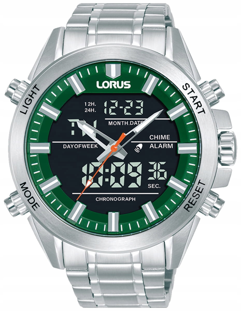 Analogově-digitální pánské hodinky Lorus RW667AX9 Stoper Alarm Gravírování
