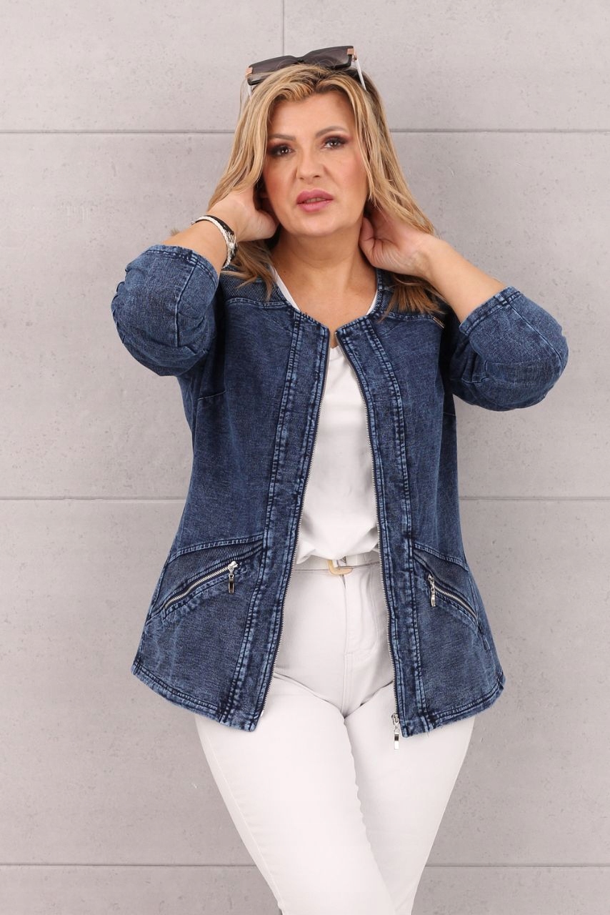 KURTKA BAWEŁNIANA RAMONESKA DUŻE ROZMIARY PRZEJŚCIOWA NARZUTKA OVERSIZE Rozmiar 46