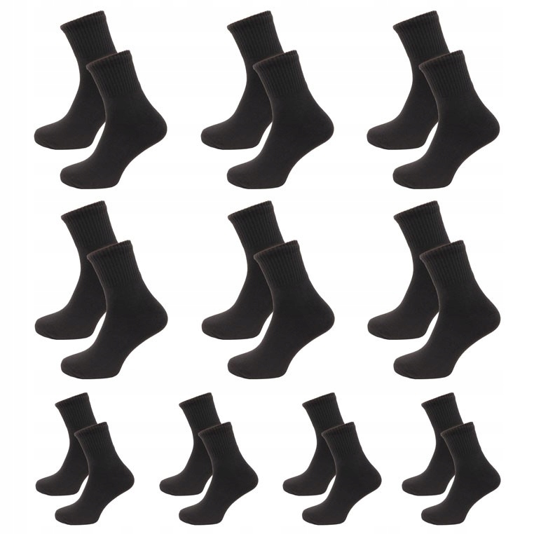 

10 par skarpet czarne za kostkę r.40-43