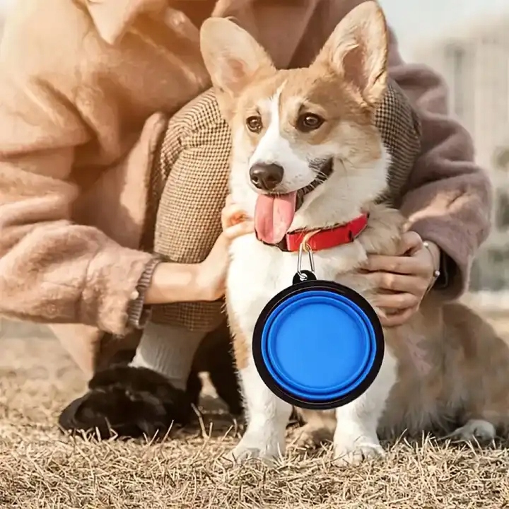 Skládací Cestovní Miska Pro Psa, Silikonová, Velká, 1 L