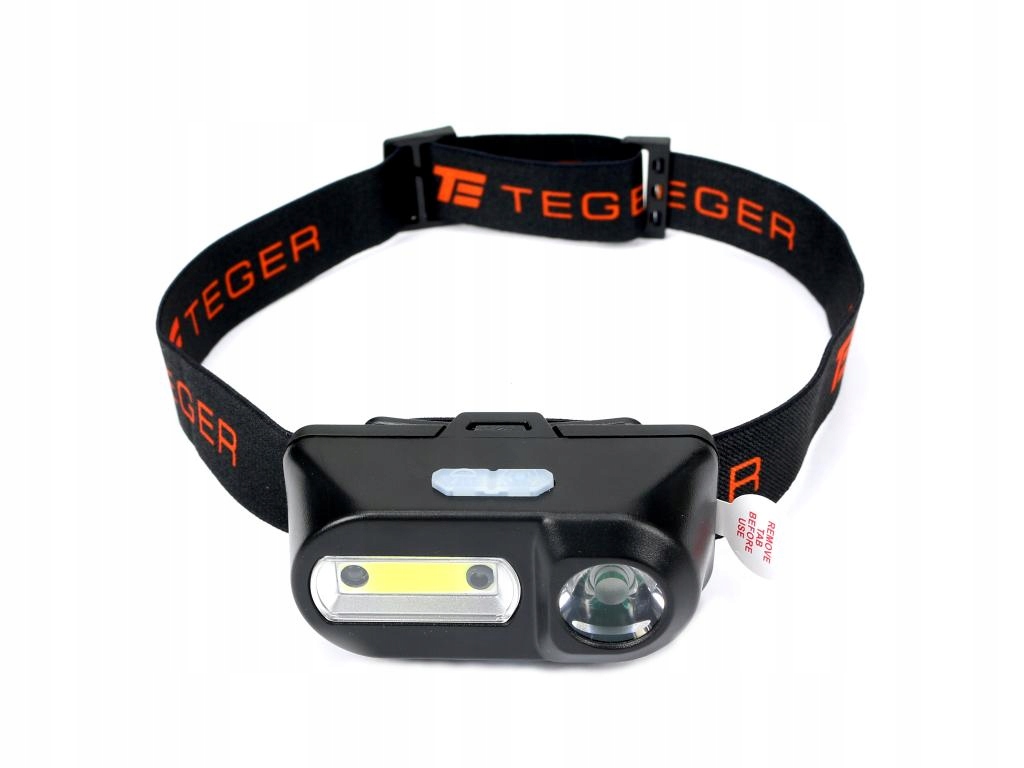 Latarka czołówka Led Cob 200 Lm z czujnikiem ruchu Usb Teger