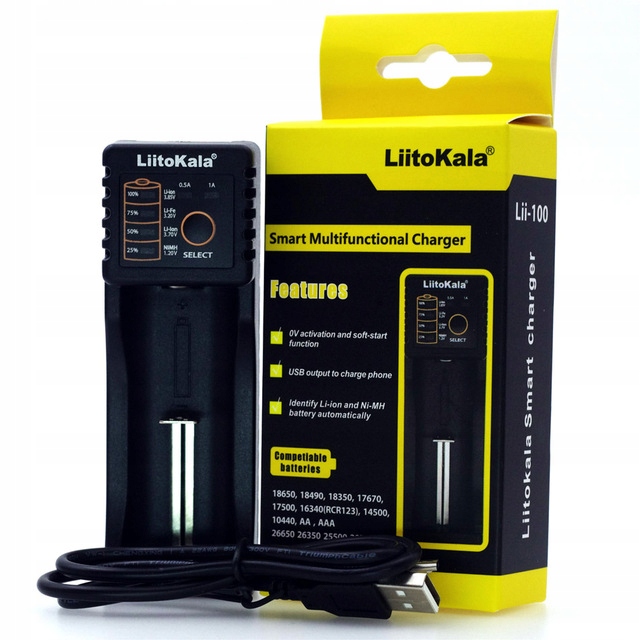 

Ładowarka akumulatorów LiitoKala Lii-100 Li-Ion Aa