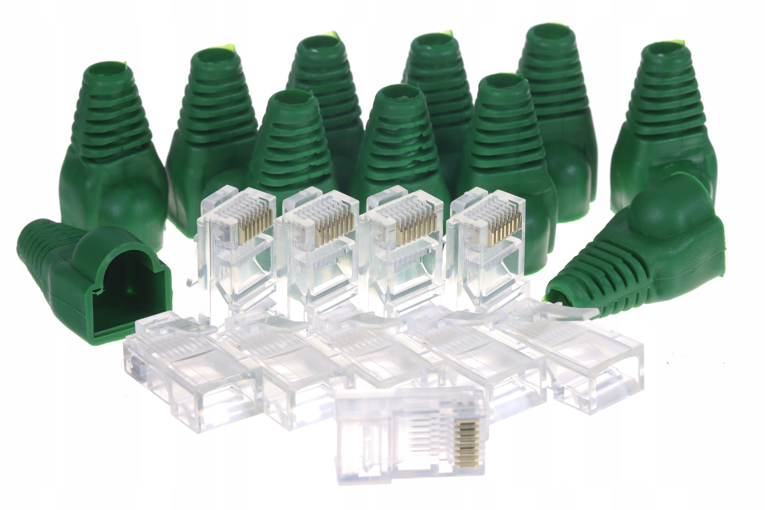 

Wtyk RJ45 internetowy z osłonką zieloną 10 sztuk