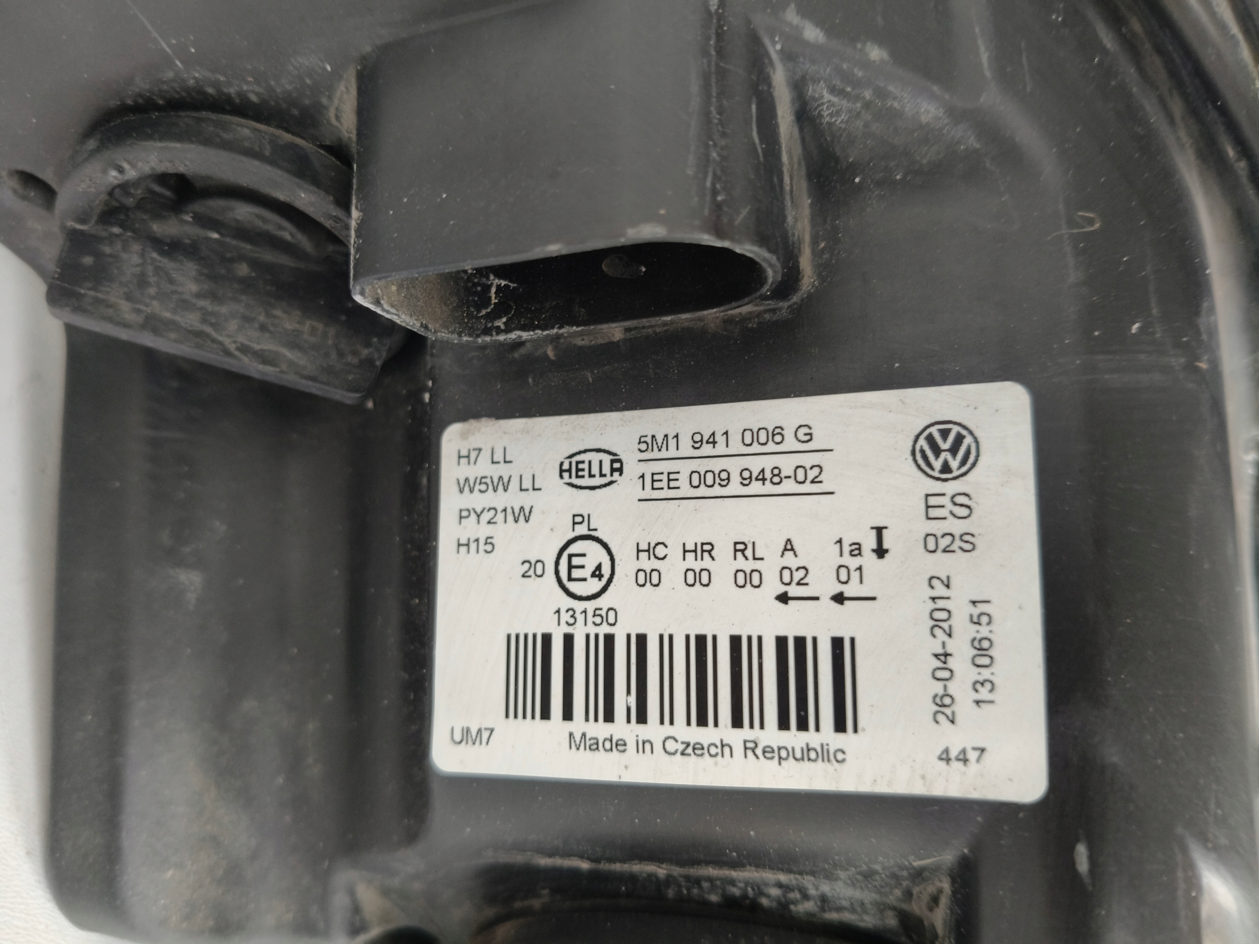 light right REFLEKTOR VW GOLF VI 6 plus + 5M 5M0