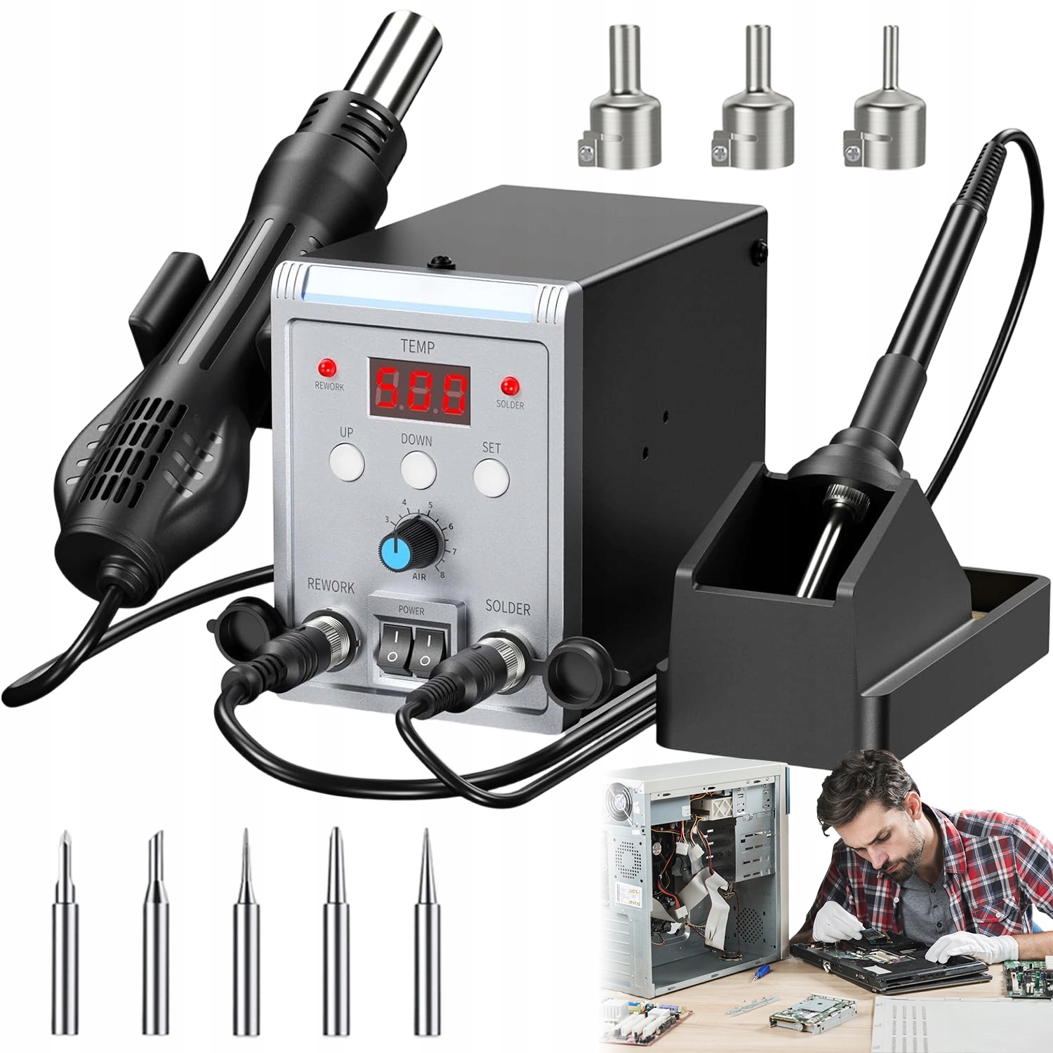 Inteligentní Horkovzdušná Pájecí Stanice Pro Servis