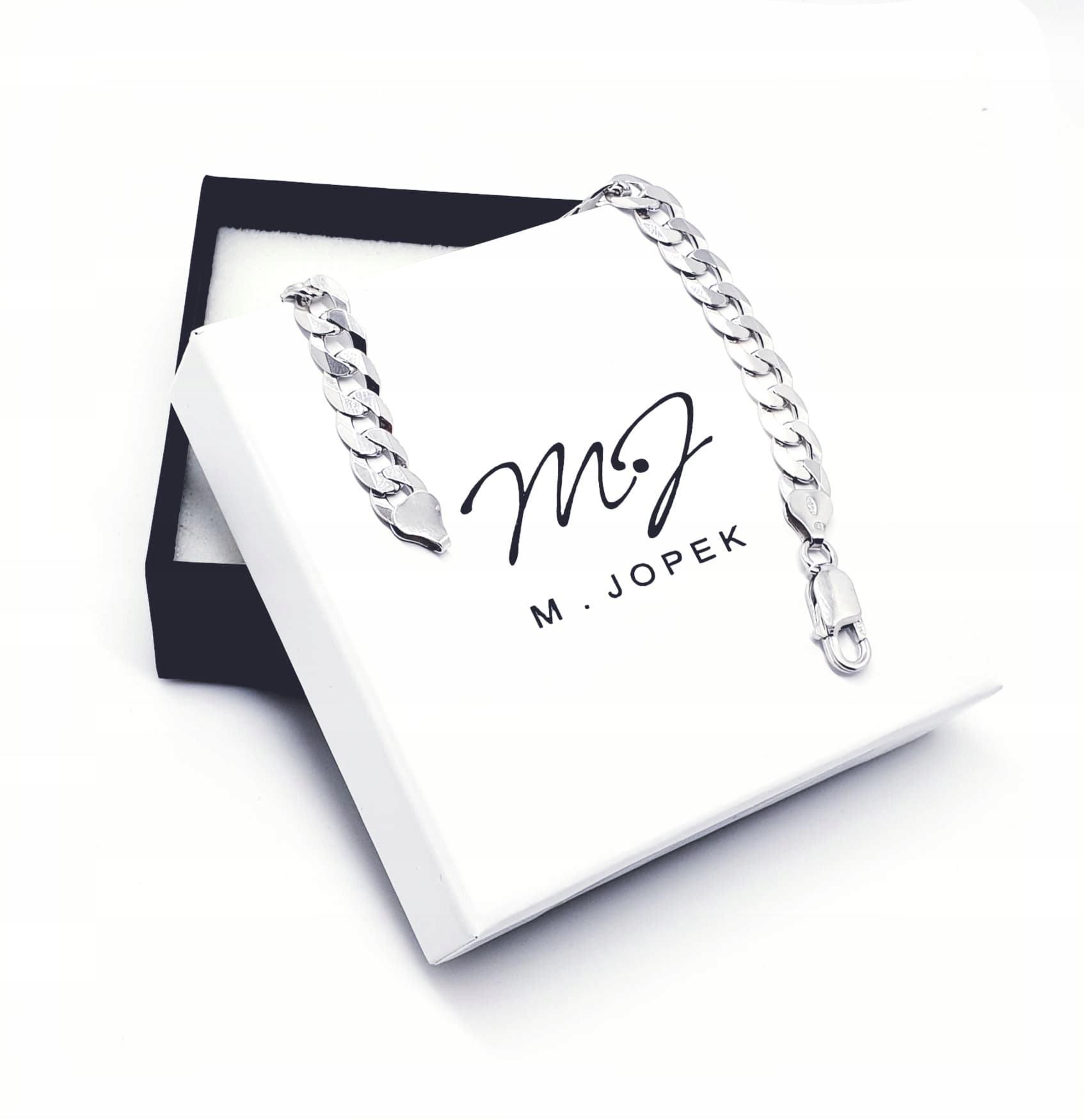 

Rodowana Srebrna Bransoleta Pancerka 11,6mm/23cm