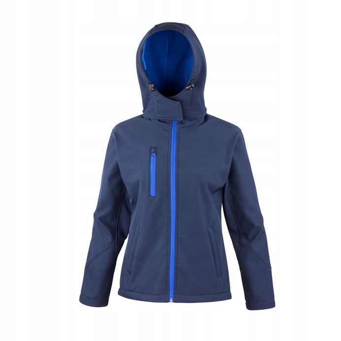 Dámská bunda Soft Shell s kapucí, rozepínací, tmavě modrá vel.