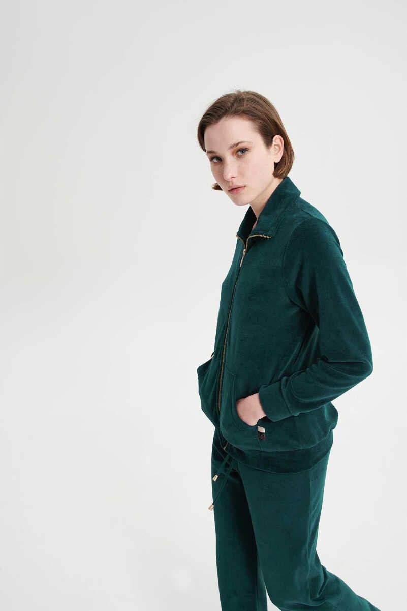 Teplákovka Dámský rozepínací 19398 zelený Vamp