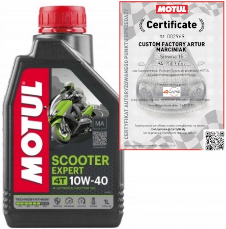 

Motul 4T Scooter Expert 10W40 1L Olej do Skuterów