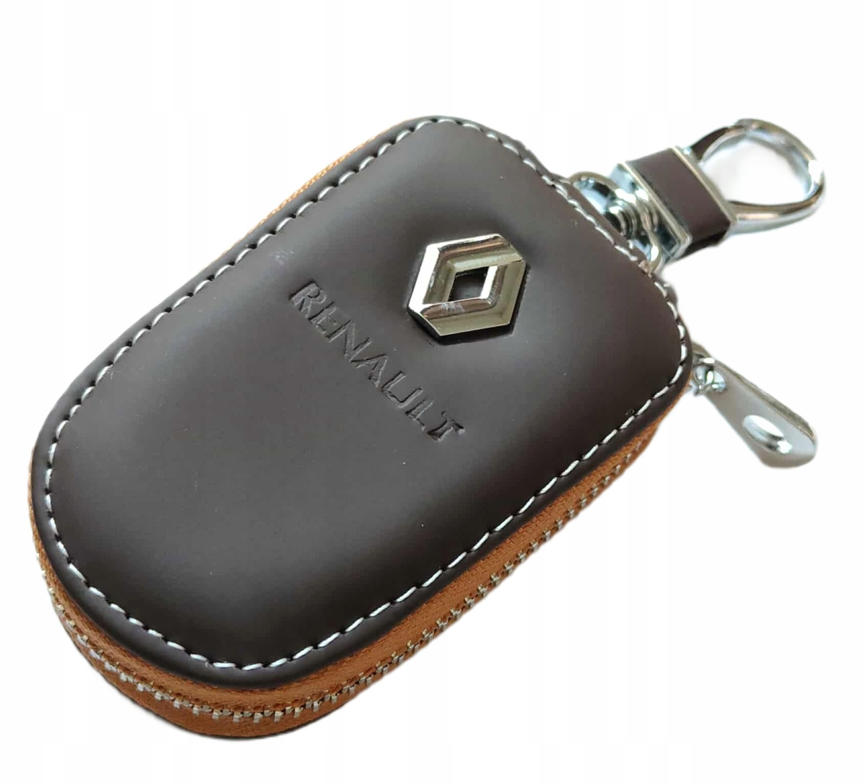 Renault Etui Pokrowiec Skórzany Na Kluczyk Brązowy Premium