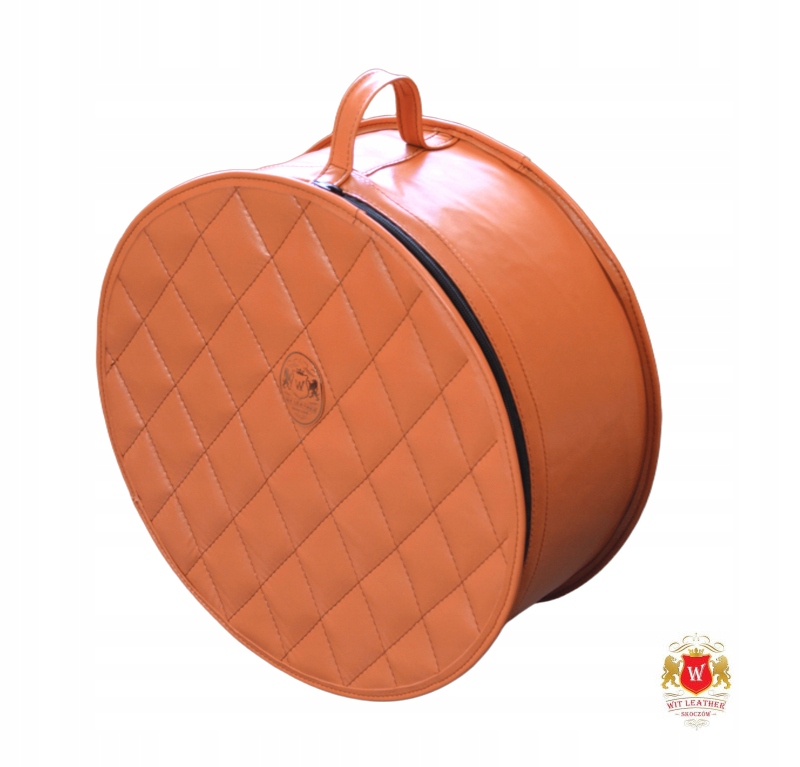 Kufr Kožená taška Obal na klobouk cihlová barva Witleather