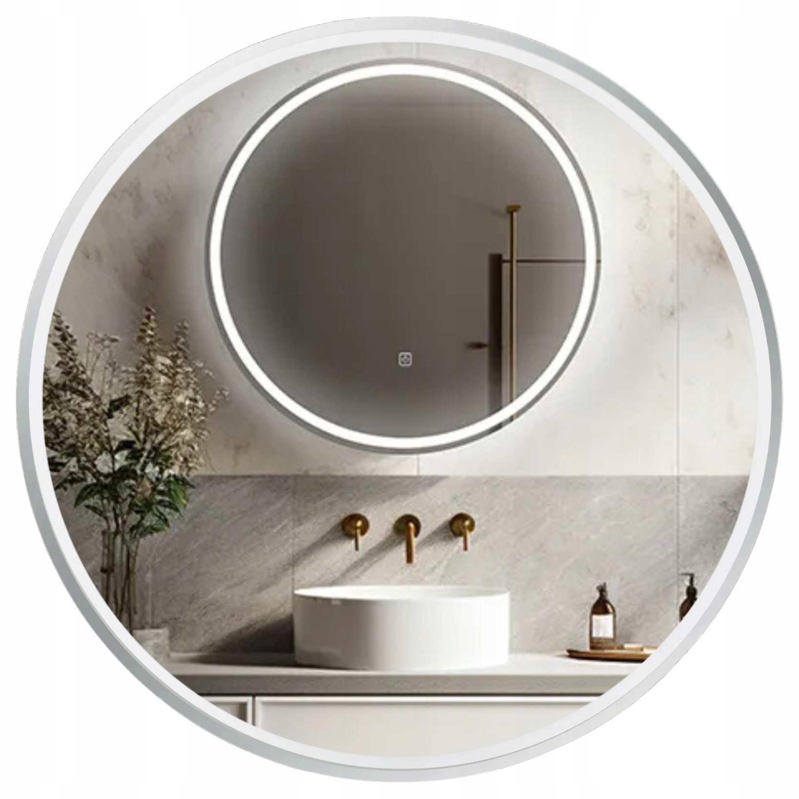 Aquauno Led Okrúhle Zrkadlo S Podsvietením 60 cm Zmena Farby