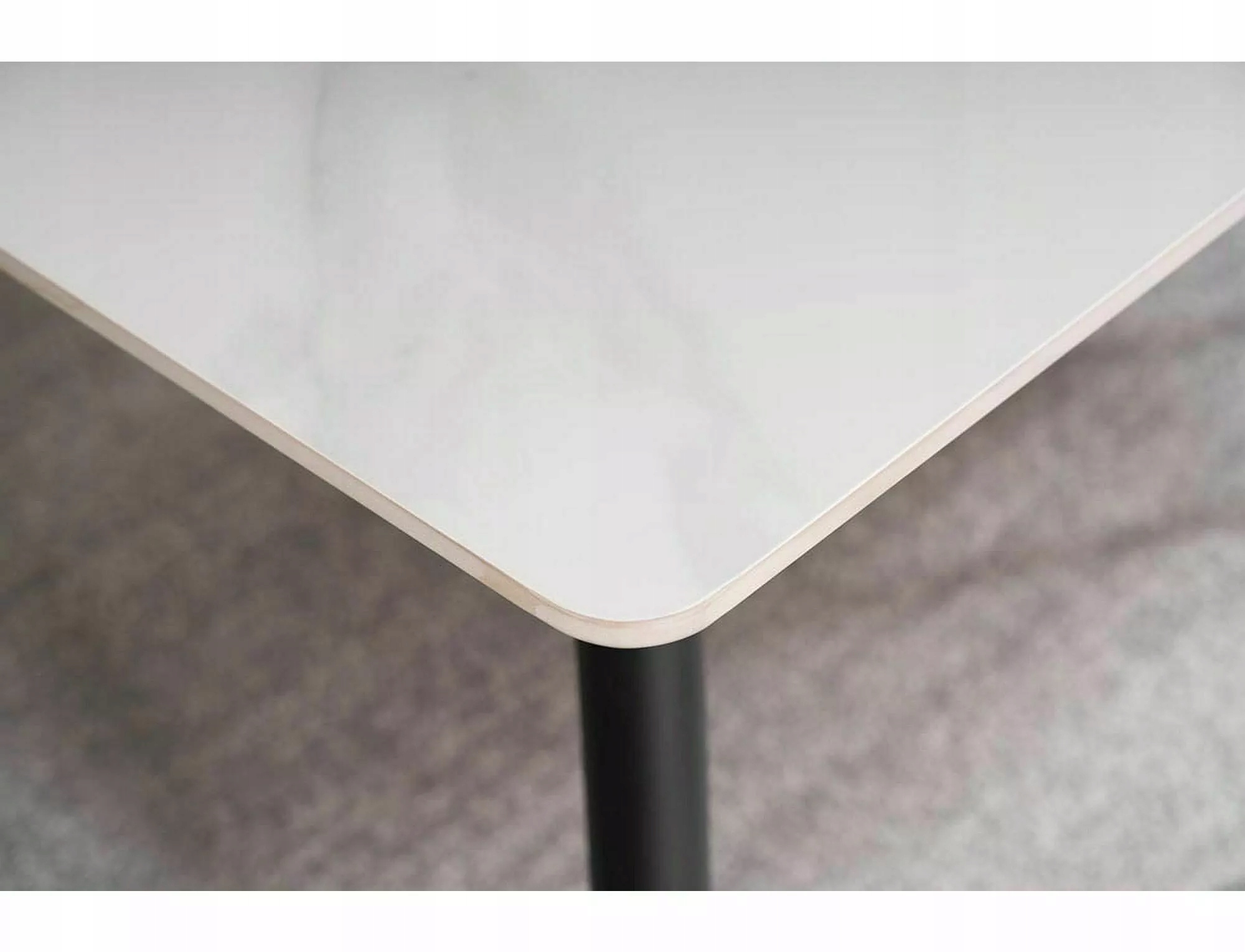 Stół Rion Biały/ Czarny Stelaż 160X90 Kształt blatu prostokątny