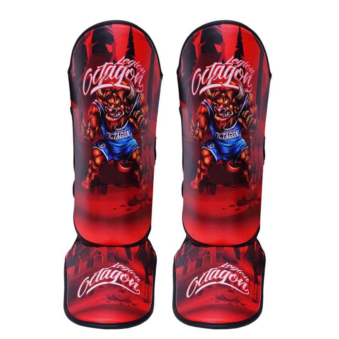Octagon Ochraniacze Piszczeli Dziecięce Kids Legion Bull Red 9-11 lat