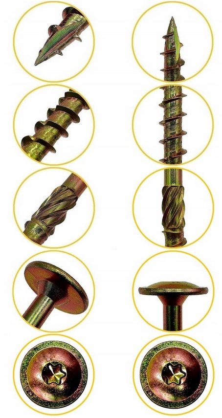 WKRĘTY CIESIELSKIE DO DREWNA 6x220 TORX ŁEB TALERZOWY PODKŁADKOWY DMX 100sz Długość wkręta 220 mm