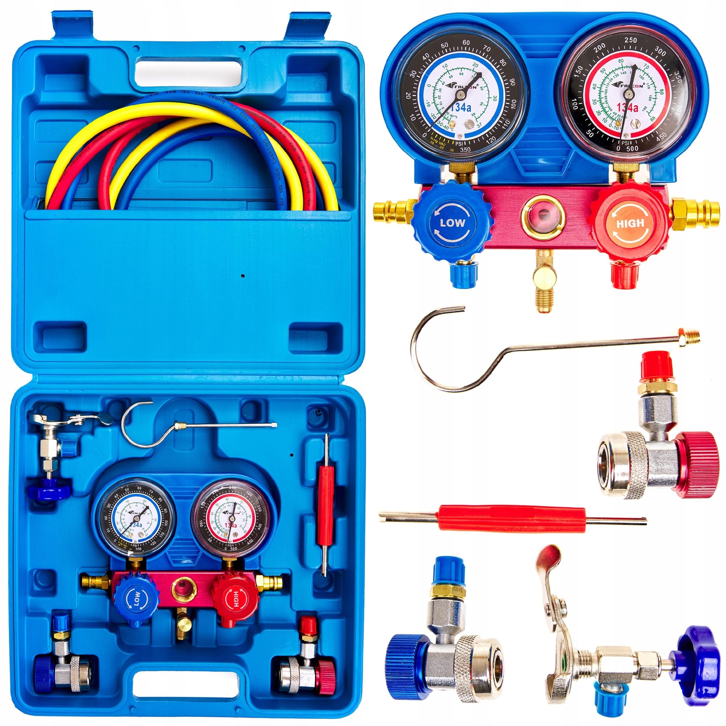 TESTER NAPEŁNIANIA MIERNIK KLIMATYZACJI MANOMETRY AZOT HYDROGEN R134 A