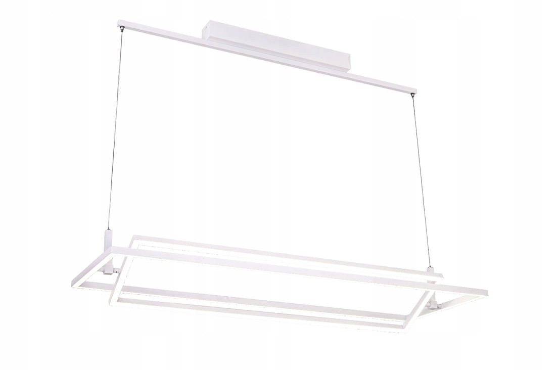 Biała lampa wisząca Led 57W o geometrycznym kształcie nad stół Azzardo